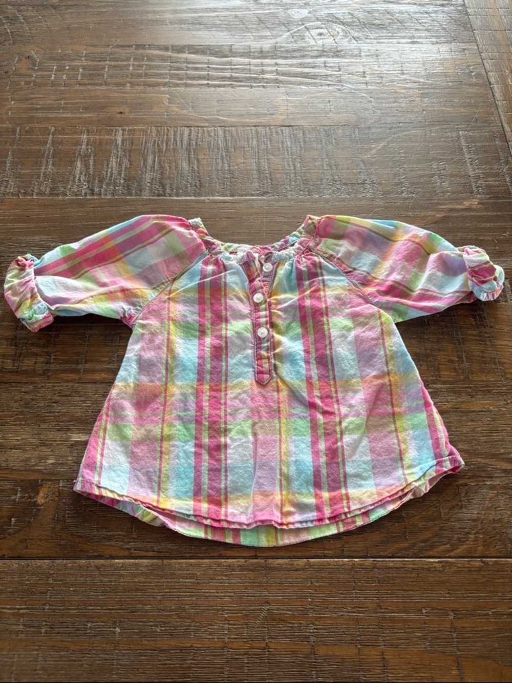 5/$10 George Colourful Plaid Cotton Blouse